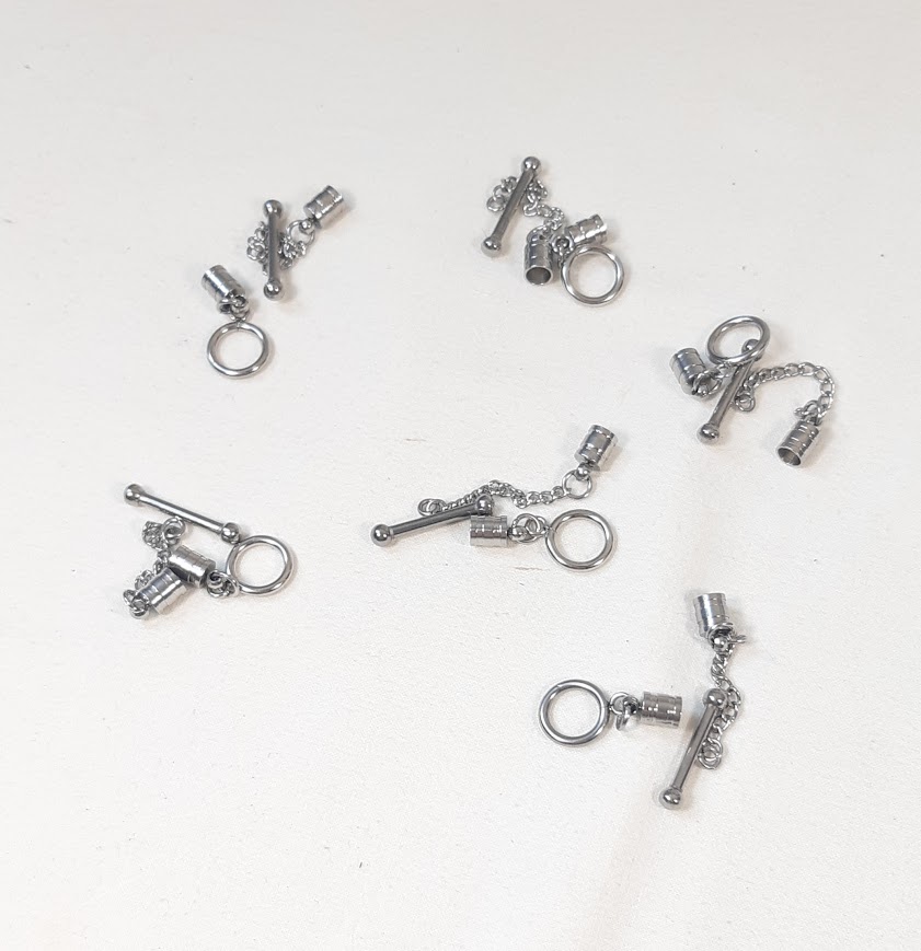 Appr&ecirc;ts bijoux: fermoir T m&eacute;tal avec embouts