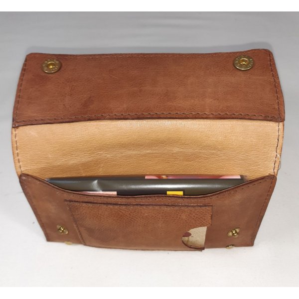 Blague &agrave; tabac cuir de ch&egrave;vre doubl&eacute;e cro&ucirc;te de porc