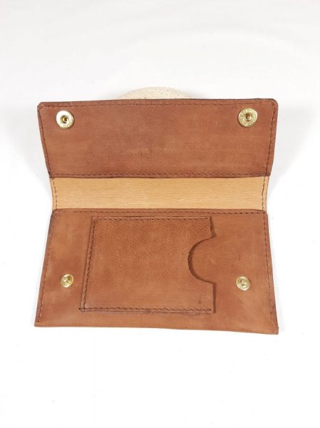 Tabaksbeutel aus glattem havannafarbigem Ziegenleder