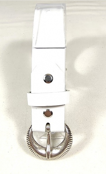 Ceinture pour Elle cuir blanc boucle m&eacute;tal