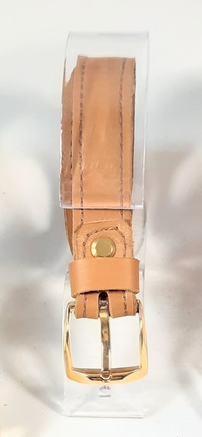 Ceinture pour Elle en cuir coloris havane