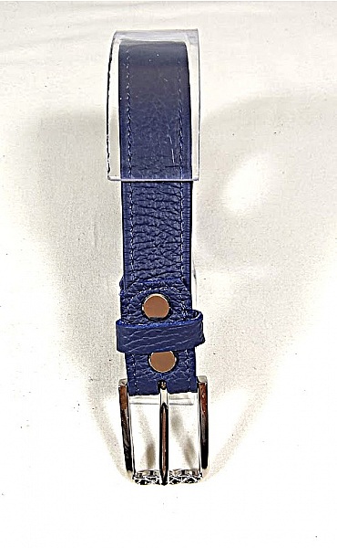 Ceinture pour Elle cuir grain&eacute; coloris bleu marine