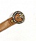 Ceinture pour Elle, en cuir havane et boucle coloris bronze vieilli.