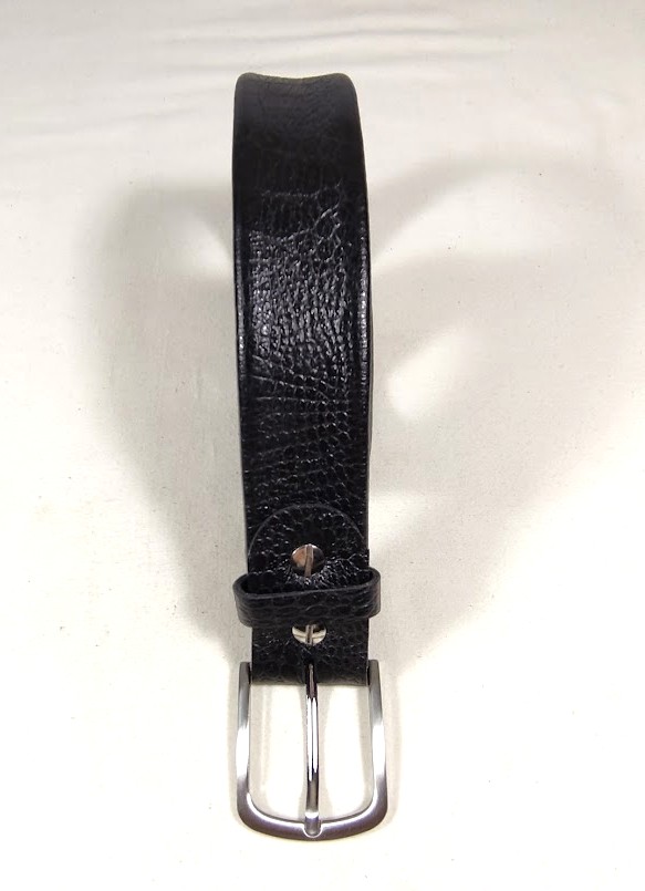 Ceinture pour Elle Cuir noir boucle m&eacute;tal