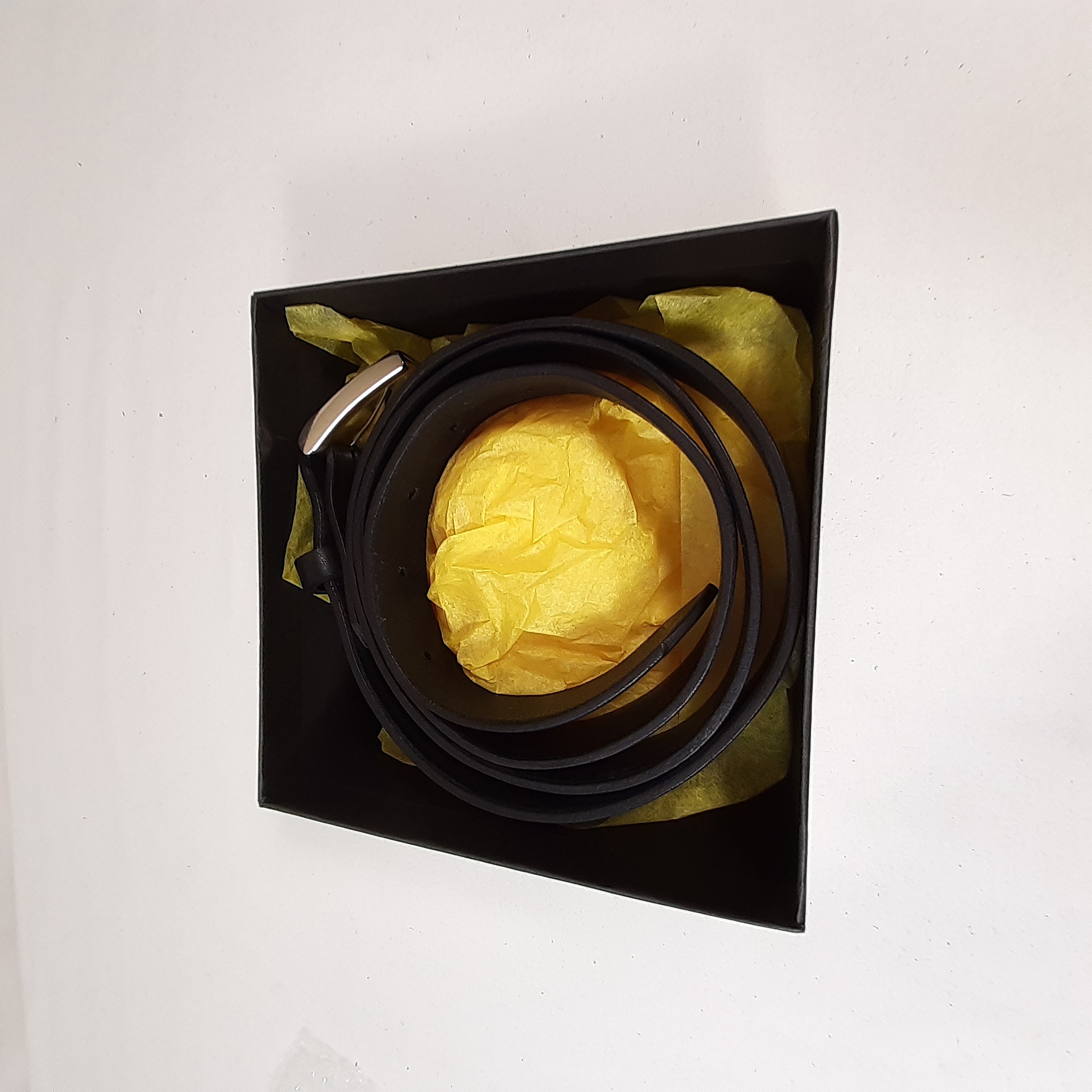 Ceinture homme en cuir, coloris noir.