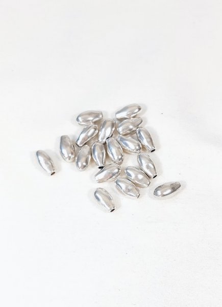 Lot embouts de cordon forme larme coloris argent