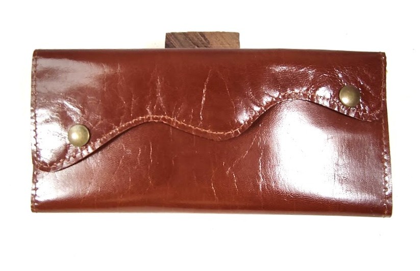 Porte feuilles porte monnaie cuir marron