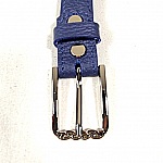 Ceinture pour Elle cuir grain&eacute; coloris bleu marine